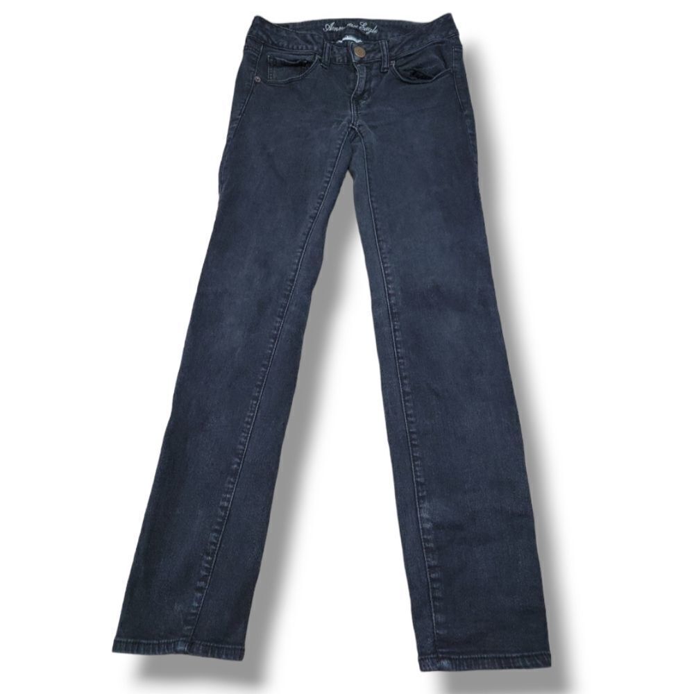 American Eagle Jeans Size 2 26"x29" Super Stretch Skinny Jeans Black Denim Pants